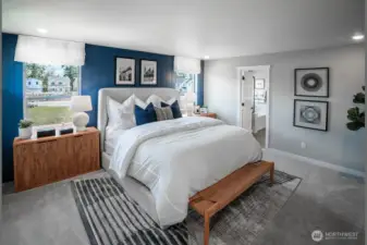 spacious primary bedroom suite