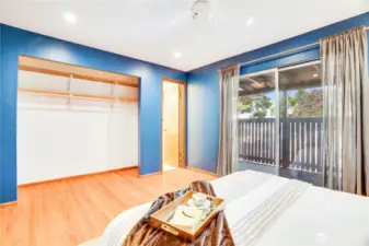 Move straight from the bedroom to the deck in the mornings and open the slider for fresh air.