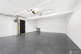 freshly expoxied floor in the 2 car garage.