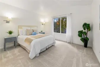 Primary Bedroom with vaulted ceilings