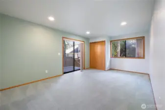 View of Bedroom 2 with access to deck.