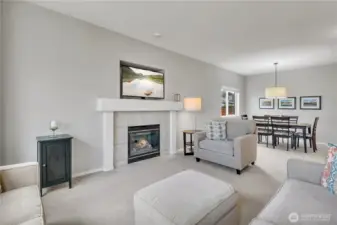 Light and Bright Living Room with Gas Fireplace