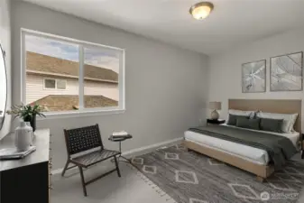 This photo is virtially staged. 3rd Bedroom