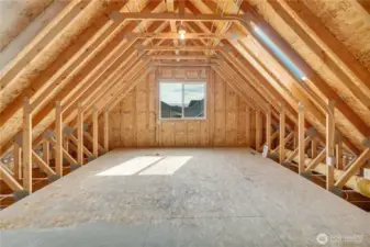 Unfinished Upstairs Bonus Room. Just needs insulation, drywall and flooring!  Instant Equity!