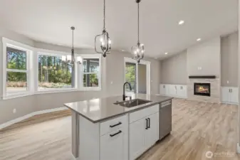Center Island with Breakfast Bar