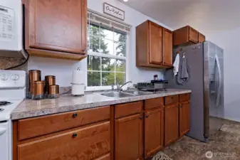 Kitchen in the apartment above the garage.