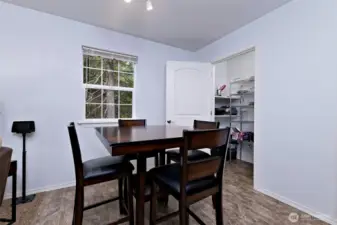 Dining area in the apartment over the garage - notice the walk-in pantry!