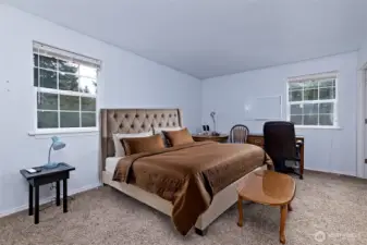 The apartment bedroom above the garage! Virtually staged...