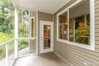 Private balcony with a storage room