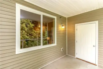 Private balcony with a storage room