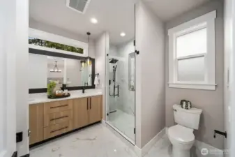 Enjoy the comfort of heated floors in the primary bath.”