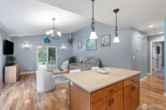 Vaulted ceilings makes this home feel so bright and spacious