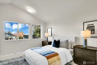 With a view towards the Cascade mountains,