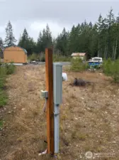 Power on site. . Power can be connect to shed with power conduit from power meter to the shed.