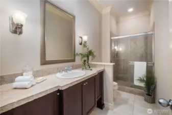 3/4 bathroom located on main