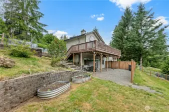 Fencing is 5 years old and fully fenced with open panel fencing to take in all the views but a curtesy fence near the home.  2 Drive through gates by deck and into lower pasture.  Great for pets.
