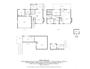 Floorplan of all levels and outbuilding