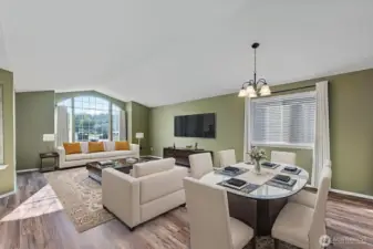 Front living room/dining room (photo is virtually staged)