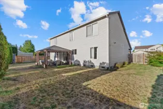 Huge backyard with Dogrun on both sides.