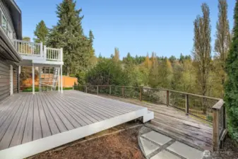 Main level newly surfaced entertainment deck.