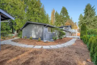 Simple low maintenance landscaping.