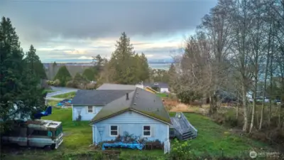 10 - 15 foot drone view looking north towards Vancouver