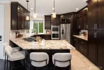 Space to gather around the kitchen