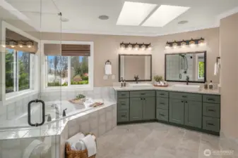 Gorgeous updated 5-piece primary bath