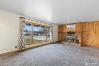 Living room with bright picture window