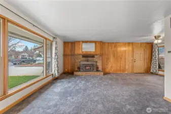 Wood burning fireplace