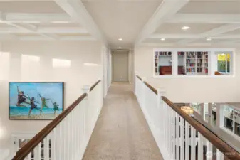 View to 3rd and 4th secondary bedrooms along with Library and 1st of 2 Laudry Rooms