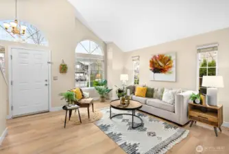 Vaulted ceilings greet you when you enter the front door.